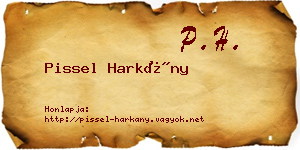 Pissel Harkány névjegykártya